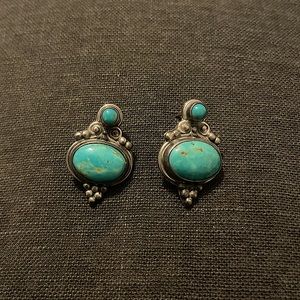 Vintage turquoise and sterling silver earrings